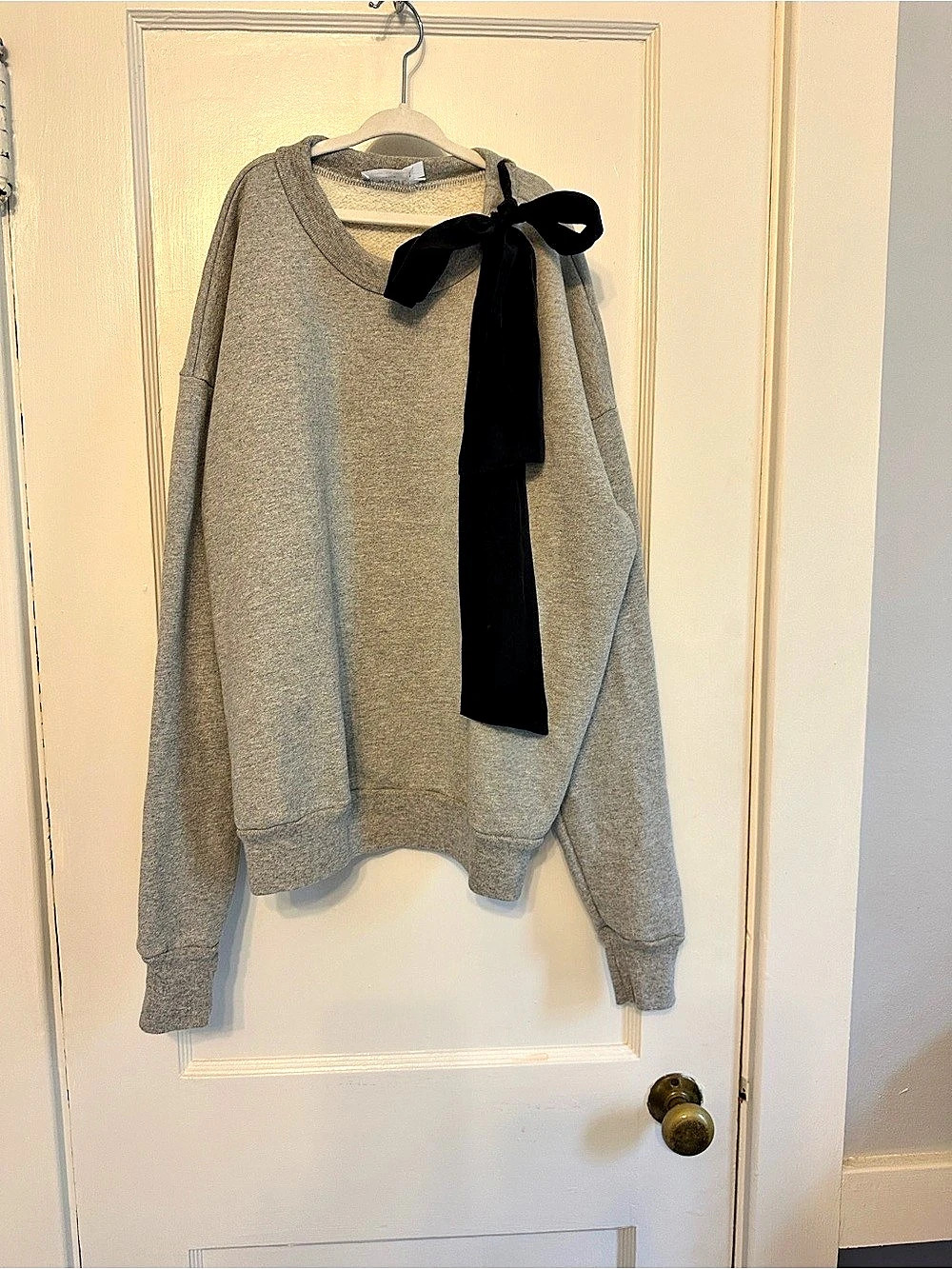 FRAME Bow Detail Gray Sweatshirt Size XS Like New